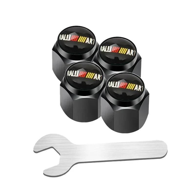 wzvc4 4pcs Alloy Car Tire Valve Caps Wheel Stem Air Covers for Mitsubishi Logo ASX Ralliart Outlander Lancer Pajero Eclipse Galant EVO