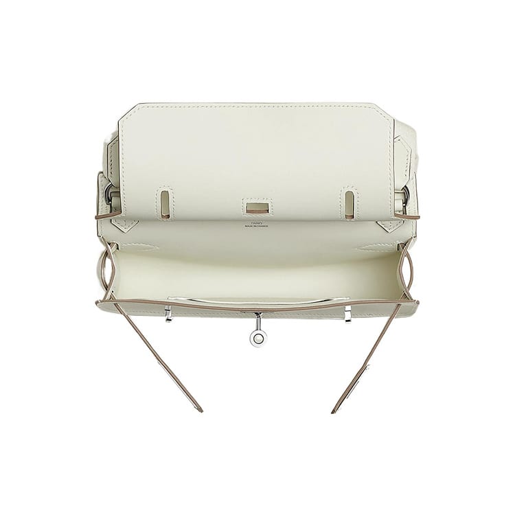 HERMES Jypsiere Swift Calfskin Crossbody Bags Mini Women's Mushroom White H083982CKAF