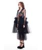 Greedius Sheer Ruffle Shawl Dress