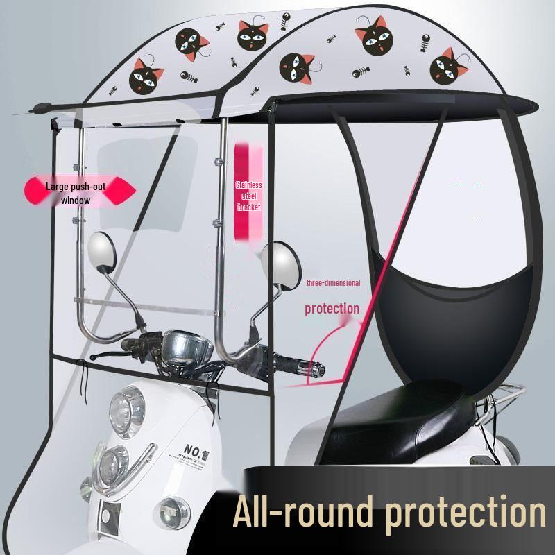 Солнцезащитный Дождевик Тент для Автомобиля с Утолщенным Лобовым Стеклом для Электровелосипедов и Трехколесных Велосипедов