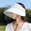Fashion Color Matching Outdoor Travel Sunscreen Hat Women'S Travel Uv Protection Empty Top Hat Outdoor Big Brim Sun Hat