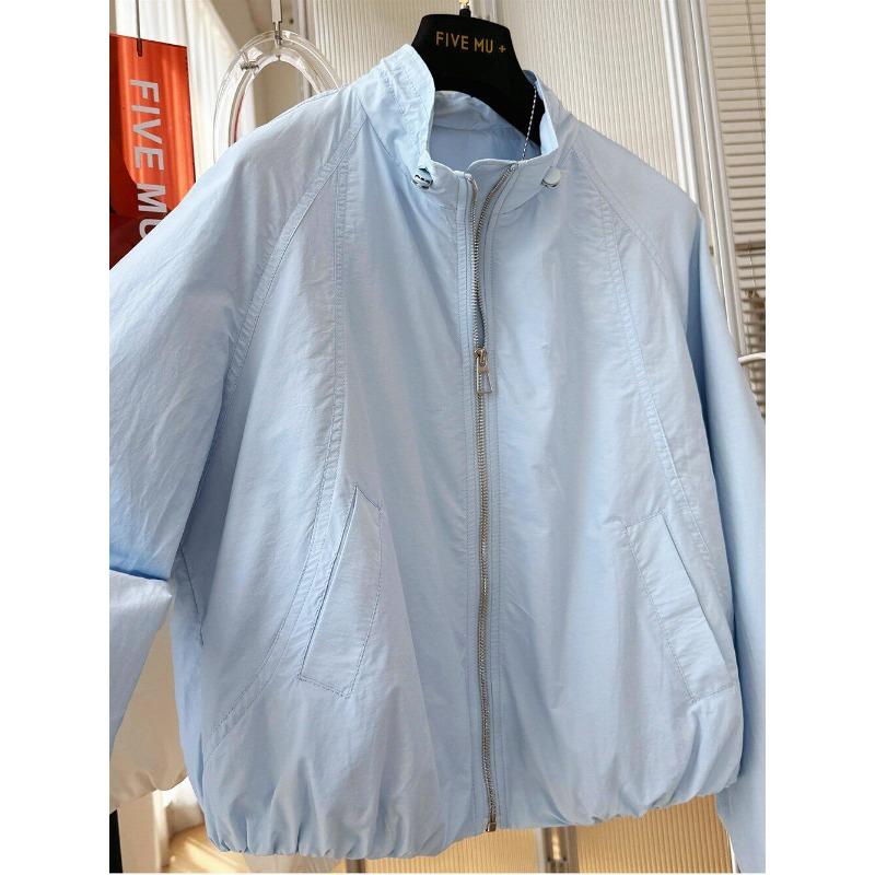 Women S Spring Korean Style Stand Collar Short Loose Jacket