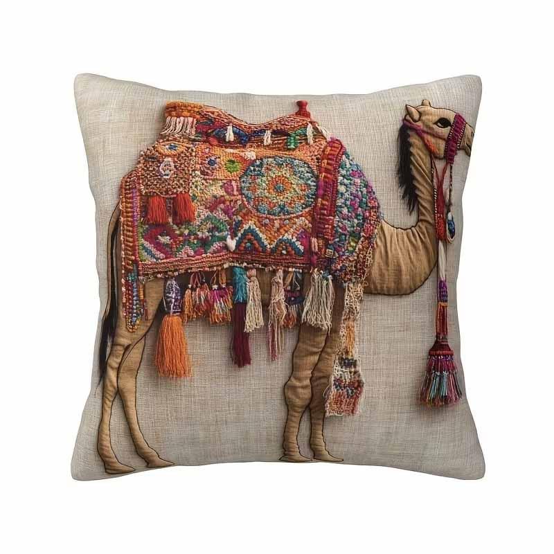 Яркая наволочка из короткого плюша в богемном стиле 45x45см Очаровательный котенок Декор для гостиной спальни (Вставка для подушки не входит в комплект)