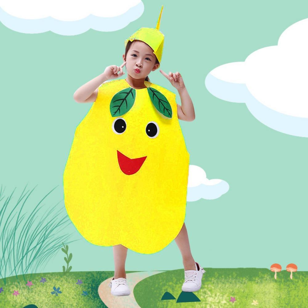 Performance Stage Children Cosplay Costume Pumpkin Cloak Performance Suit Fruit Veggie Costume Boy