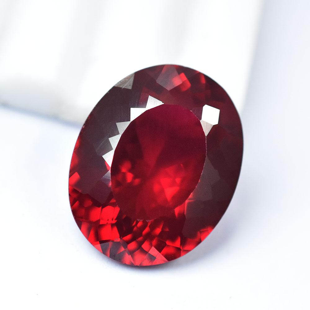 Natural Red Ruby Loose Gemstone Burma 21.85 ct Oval Cut for Jewelry Making and Gem Collections