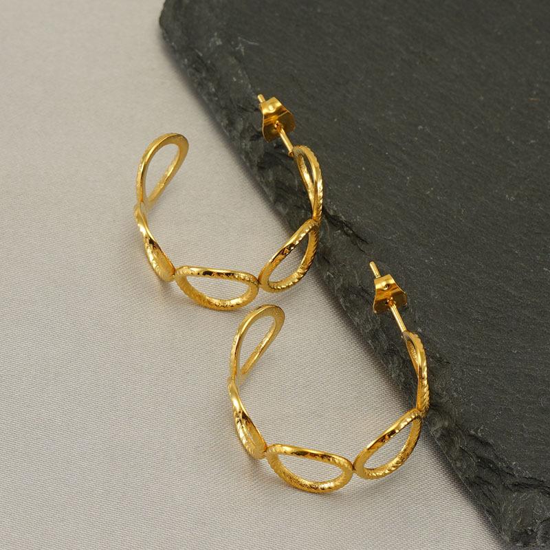 Модные серьги-кольца из нержавеющей стали, нишевые универсальные серьги для женщин