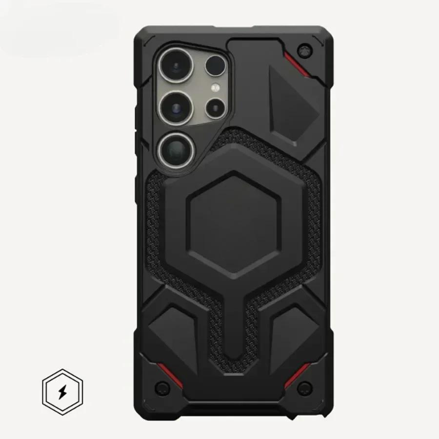 Чехол Monarch Pro Magnetic KEVLAR для SamsungS25 Ultra S23 S24 Plus Magnet Military Rugged Armor Shockproof Magsafe Protect Cover