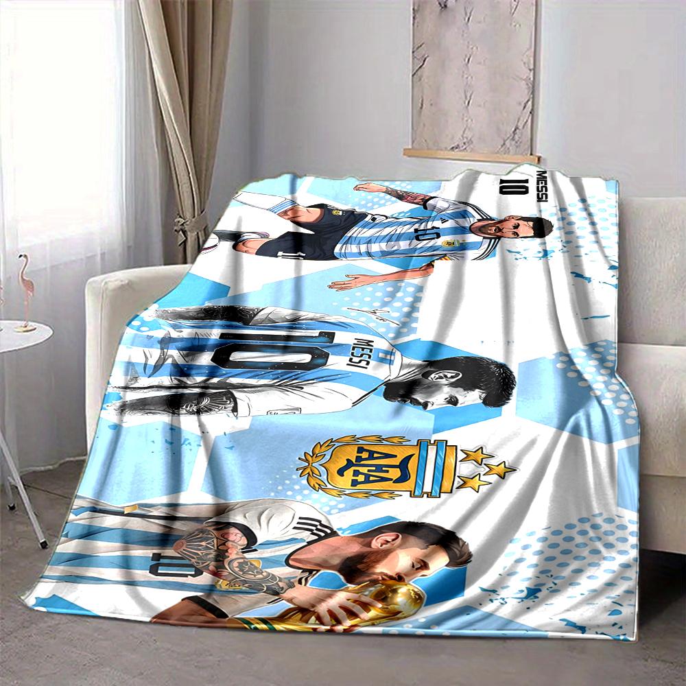 1Pc Argentina Football Legends Flannel Blanket, Soft And Comfortable, Casual Warm, Camping Travel, Christmas, Halloween Xmas Gift S1980