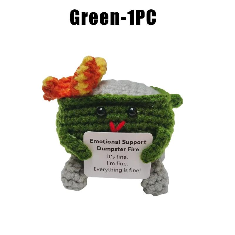 Вязание крючком мусорного контейнера Пожарная эмоциональная поддержка мусорного контейнера Пожарная поддержка коллега Позитивный Вязание крючком мусорного контейнера Пожарная кукла Игрушка Подарки