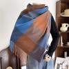 Scarf Women'S Autumn And Winter New Warm Imitation Cashmere Large Grid Shawl Student Versatile Trendy Women'S Scarf
