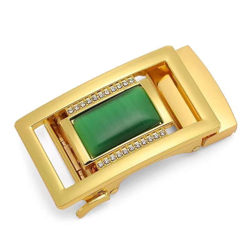 Agate Gemstone Rhinestone Automatic Belt Buckle, 3.5mm Inlaid, Single Head for Pants