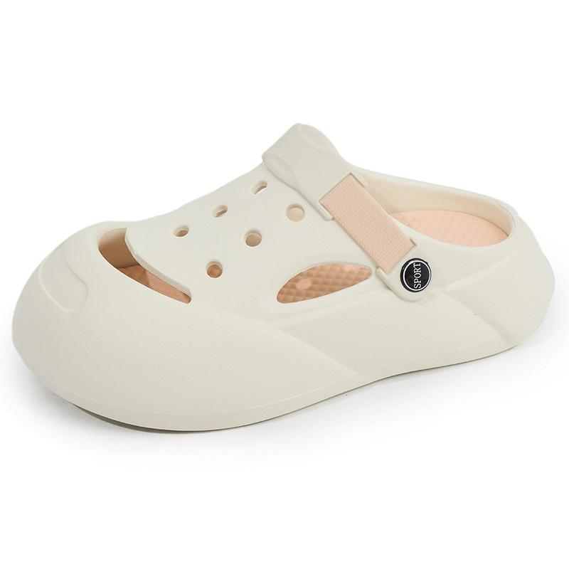 Милые модные туфли с дырочками, женская летняя одежда, новые пляжные сандалии, повседневные тапочки с толстой нескользящей подошвой