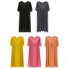 Women Short Sleeve Nightgown Solid Color Loose Pajama Dress