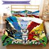 3pcs Custom Name Cartoon Mighty Morphin Power Rangers Bedding Set Duvet Cover Closure Includes 1 Duvet Cover & 2 Pillowcases for All Seasons Bedroom D
