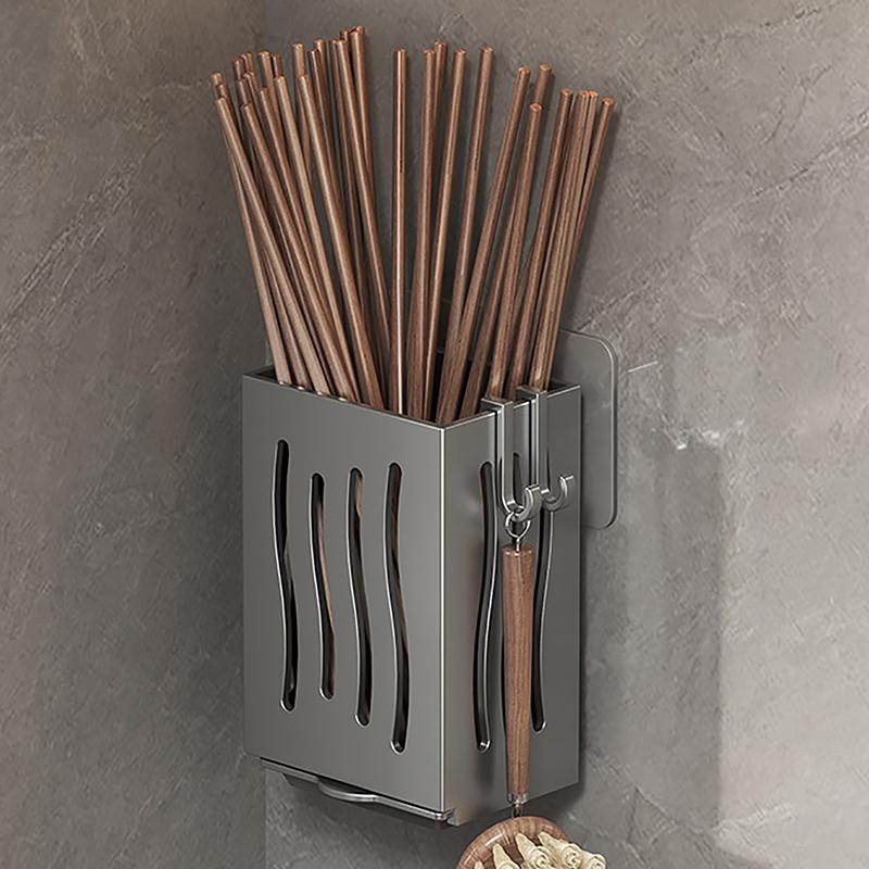 1-элементная стойка для кухонных принадлежностей - многофункциональный держатель для палочек для еды с функцией сушки, настенный или отдельно стоящий ящик для хранения столовых приборов, пластик
