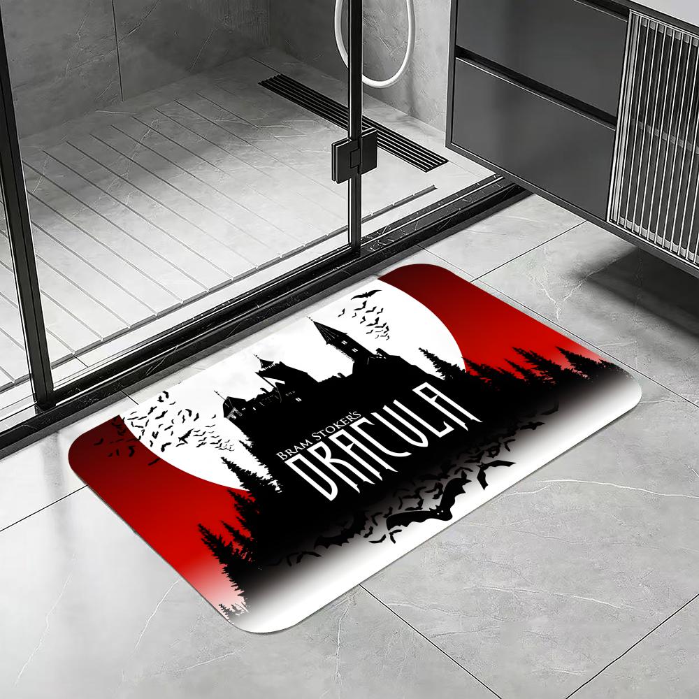 Anime D-Dracula Floor Mat Diatomite Bath Mat, Quick Dry Absorbent Non-Slip Door Mat
