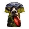 Summer Funny Animal Goat 3D Print T-Shirts Streetwear Men Fashion Harajuku Casual Oversized O-Neck T Shirt Tees Tops