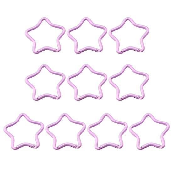 10 шт. Разноцветные карабины в форме пятиконечной звезды, карабинные крючки из алюминиевого сплава, аксессуары для DIY, пряжка для брелка для кемпинга, походов