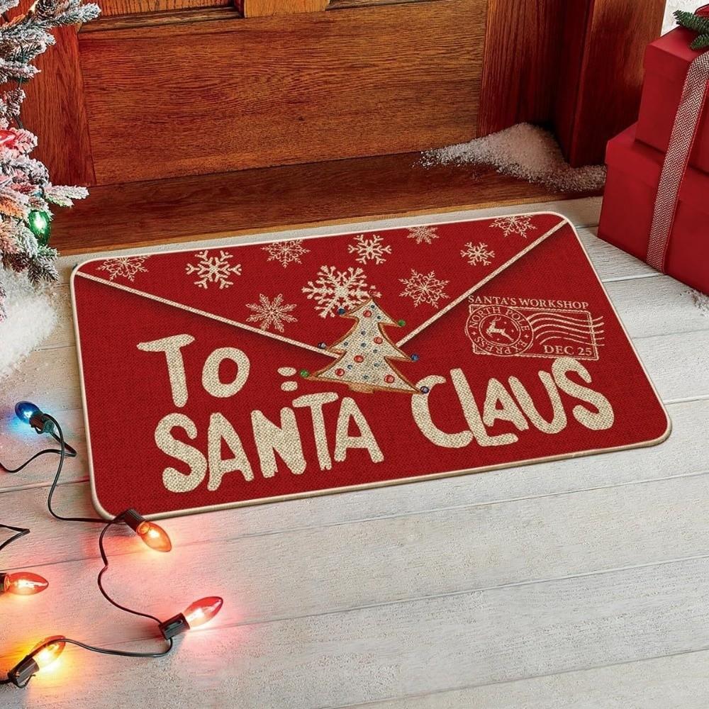 2D Flat Printed Christmas Floor Mat Non-Slip 3D Illusion Rug Round Vortex Carpet Outdoor