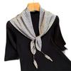 Korean version of elegant printing imitation silk women's scarf sunscreen double-layer silk scarf shawl waist triangle scarf headscarf scarf