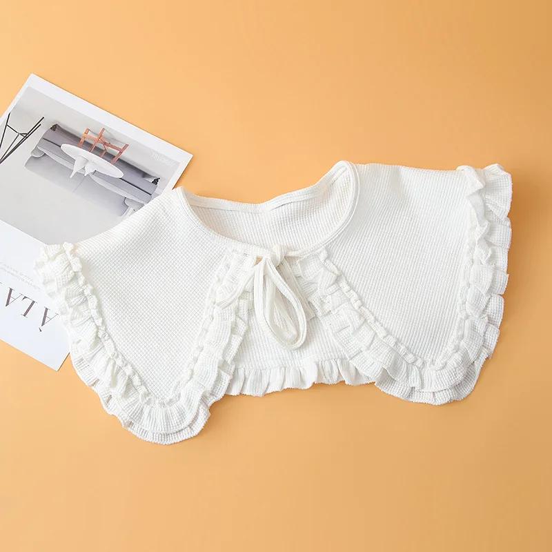 Korean Big Lapel Fake Collars Shawl Shoulder Wraps Detachable Collar for Women False Collar Shirt Vintage False Collar