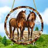 Desert Red Mane Horse 2D Flat Acrylic Disc Pendant Window Decoration Outdoor Porch Decoration Sunlight Catcher
