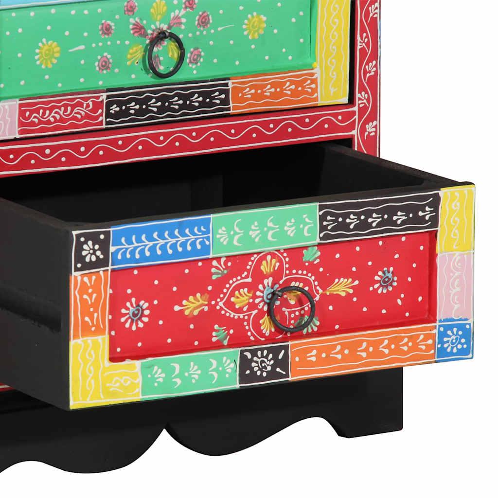 Multi Color Drawer Cabinet 40 x 40 x 60 cm Solid Mango Wood