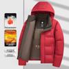 Men's Fleece-Lined Graphene Cotton Jacket, Warm Hooded and Cold-Resistant Winter Outerwear
