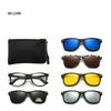 6 In 1 Spectacle Frame Men Women With 5 Pcs Clip On Polarized Sunglasses Magnetic Glasses Male Computer Optical 2201