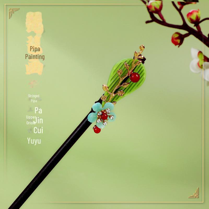 Заколка для волос с кисточкой из искусственного черного дерева в старинном стиле - аксессуар ханьфу для женщин