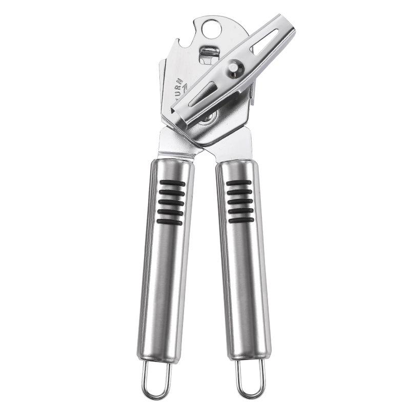 Консервный нож из нержавеющей стали, ручной мощный нож для консервных банок, многофункциональный бытовой открывалка для бутылок 3 в 1