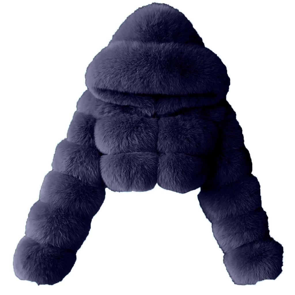 Женская модная куртка, однотонное плюшевое пальто с длинными рукавами и капюшоном