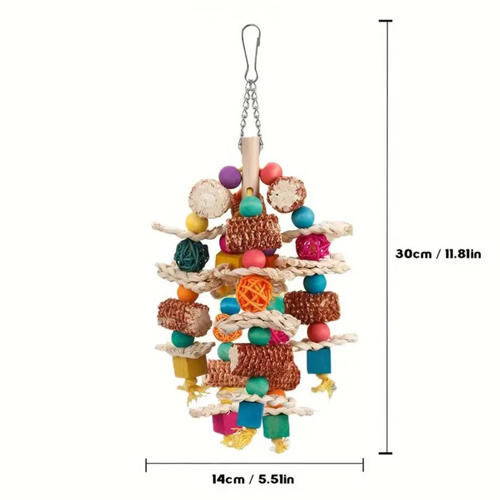 Parrot Toys Natural Corn Wood Parrot Bird Toys Love Bird Cage Funny Training Bird Toys Bite Resistant Bird Tearing Toy