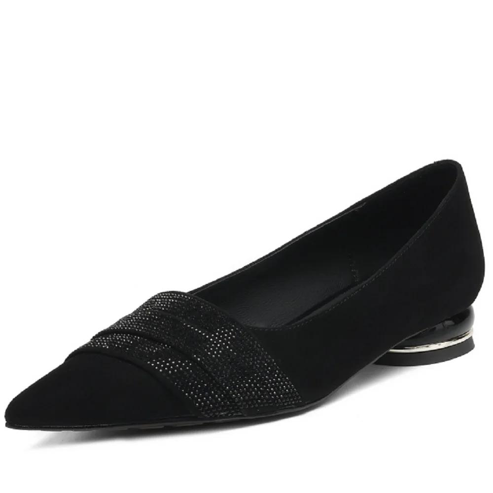 Мода 2025 Новые Туфли Женские Элегантные Модные Туфли-Лодочки на Квадратном Каблуке с Заостренным Носом из Замши Туфли на Высоком Каблуке Туфли для Платья Zapatos Mujer