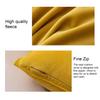Seat Cushion Cover Solid Color Velvet Replacement Soft Decorative Reusable Zipper Sofa Pillow Case Accessories