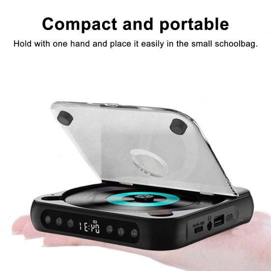 Портативный музыкальный плеер со светодиодным дисплеем, совместимый с Bluetooth, перезаряжаемый, маленький, ретро-плеер с наушниками