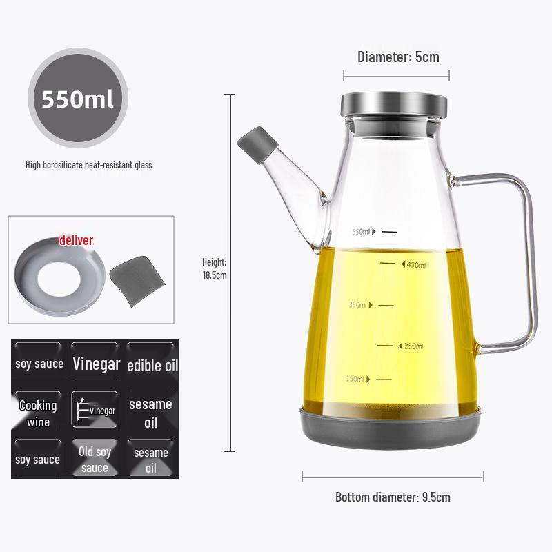 Leak-Proof Stainless Steel Oil & Vinegar Bottle for Kitchen