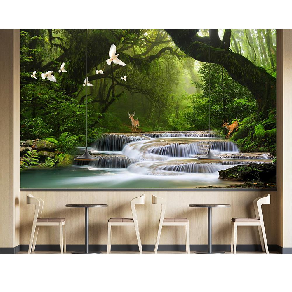 Современные обои Nordic Green Forest Elk Wall Mural Спальня Гостиная Фоновые обои Домашний декор