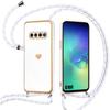 Case for Samsung Galaxy S10e - Shockproof - Anti-Scratch - Heart Pattern - White Cord - Flexible