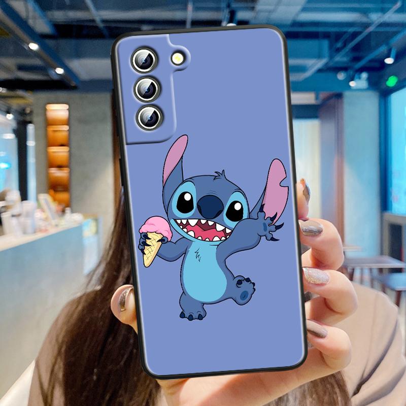 Чехол для телефона Stitch Cartoon Cute для Samsung Galaxy S24 S23 S22 S21 S20 FE S10 S10E Plus Ultra Pro Lite 5G Black TPU