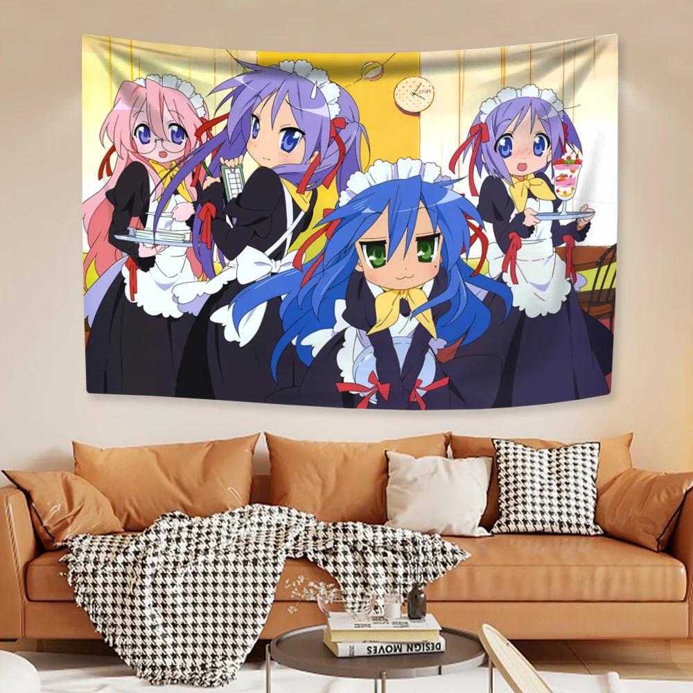 Kawaii Anime Tapestry Lucky Star Izumi Konata Japanese Home Decor Bedroom Wall Hanging Gift for Friends
