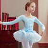 Весна Осень Девочки Элегантное балетное платье Длинный рукав Танцевальное платье Спортивное платье Дети Малышей Гимнастика Тренировочные танцевальные колготки