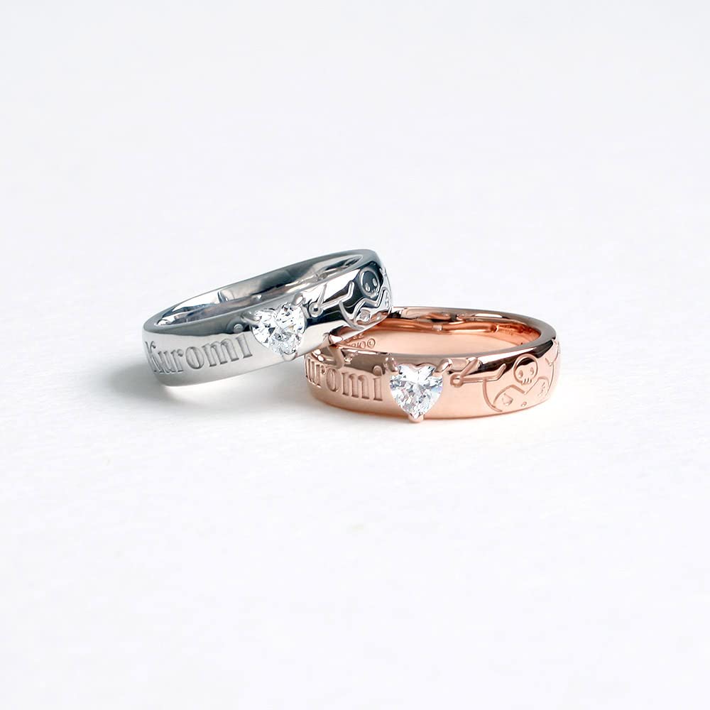 Kuromi Heart Logo Ring Gold [J Plus] (Pink No. 9)