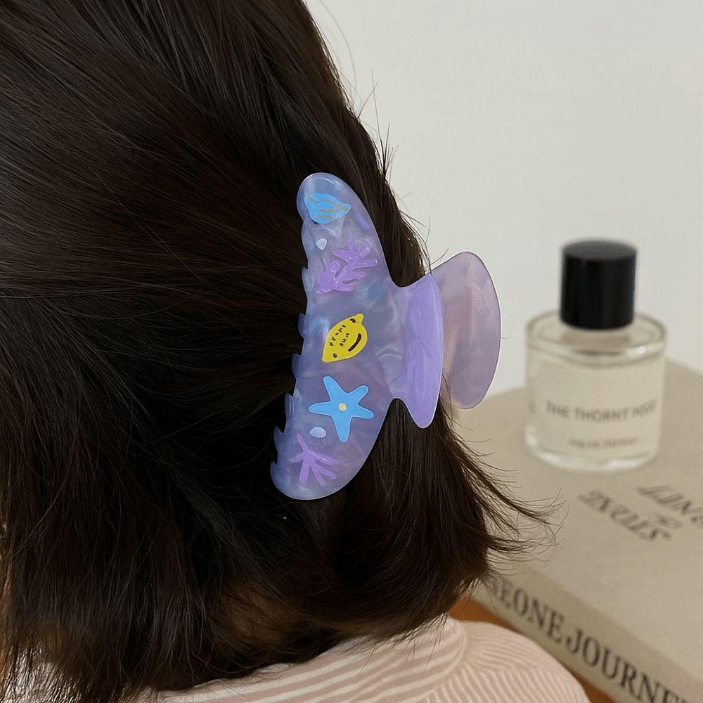 Korean Style Ocean Animal Hair Clip Sweet Geometry Shark Clip Hairpin Shell Hair Claw Girls