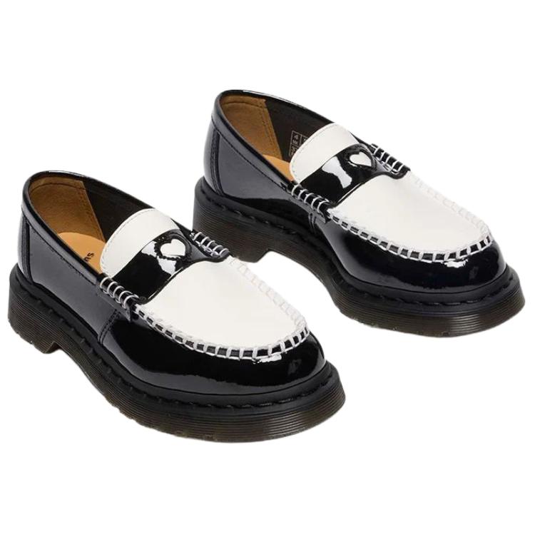Dr. Martens Пентон Сердце Патент Мода Слипоны Лоферы Женские Лоферы Черные 41676001