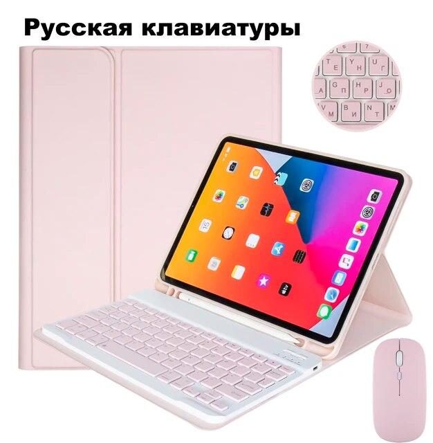 Bluetooth-клавиатура, беспроводная мышь Magic для iPad Air 4, чехол 2020 Pro 11, чехол 2021 10,2, чехол 9-го и 8-го поколения Mini 6 Air 2