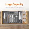 Cutlery Drawer Organiser, Large Expandable To 57cm Utensil Tray for Kitchen, Adjustable Silverware and Flatware Holder, Compact Plastic Storage