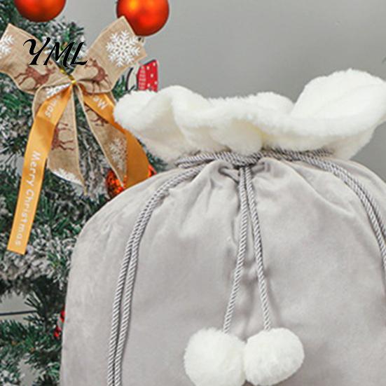 Holiday Party Goodie Bags Christmas Velvet Santa Gift Bag, 19 x 26 Inch Large Drawstring DIY Pouches for Candy Claus Reusable Presents Sack