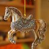 Лошадь Украшение Сверкающий Страз Лошадь Украшение на Елку 2D Акриловая Подвеска Праздничный Сувенир Подарки для Женщин Девушек Любителей Лошадей