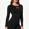 Wosawe Women Motorcycle Thermal Fleece Underwear Autumn Winter Sexy Ladies Intimates Compression Base Layers Shaping Tops Bottom